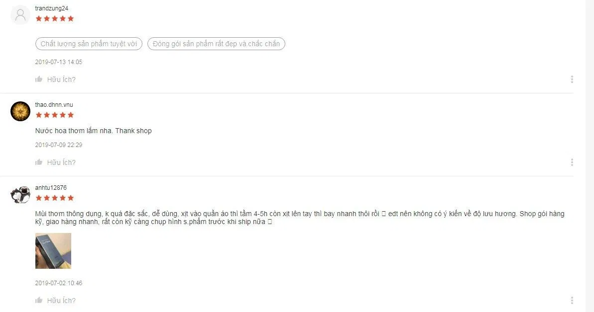 Đánh giá của khách hàng sử dụng sản phẩm trên trang Shopee (Nguồn ảnh: BlogAnChoi).