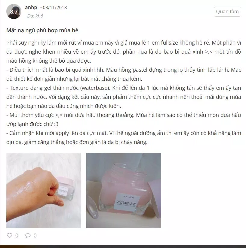 Mặt nạ ngủ dạng thạch Watermelon Glow Sleeping Mask Watermelon Glow Sleeping Mask