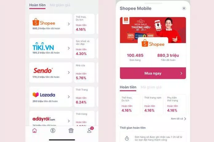 Cashbag hoàn tiền đến 20%