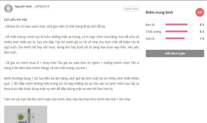 Mặt nạ giấy Mediheal Teatree Care Solution Essential Mask được đánh giá rất tốt (ảnh: BlogAnChoi)