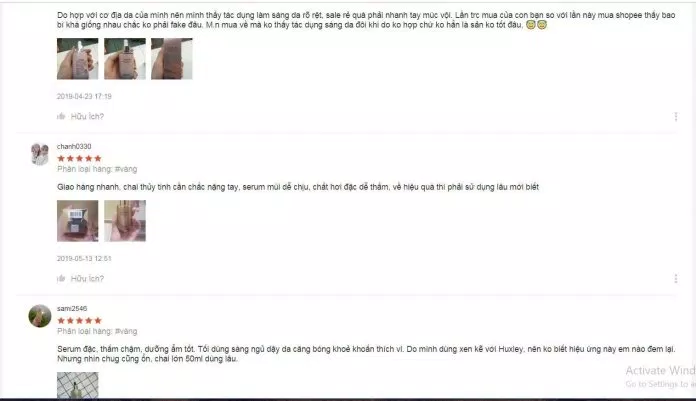 Đánh giá tích cực của khách hàng trên Shopee. (nguồn: BlogAnChoi)