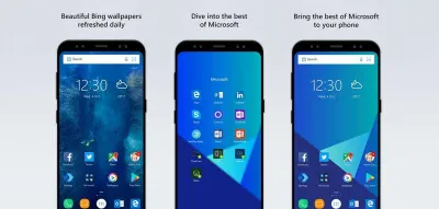 Microsoft launcher Microsoft launcher với nhiều tùy chỉnh chuyên sâu cho người dùng. Ảnh: internet