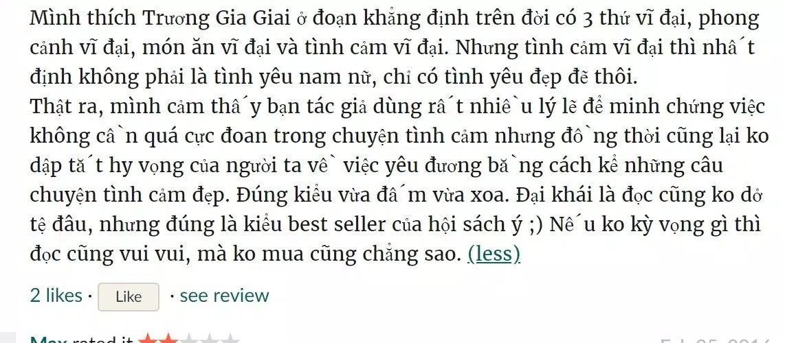 Độc giả này cảm thấy cuốn best-seller của hội sách này có thể phục vụ cho mục đích giải trí 