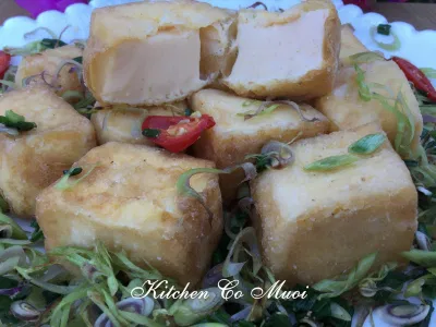 Cách làm tàu hủ trứng chiên muối sả