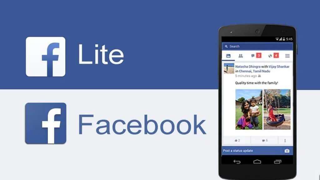 facebooklite Ứng dụng rút gọn của Facebook. Ảnh: internet