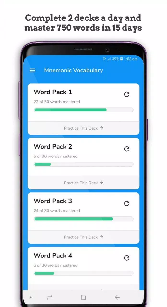 Vocabulary builder Học tiếng Anh trực tuyến cùng Vocabulary builder. Ảnh: internet