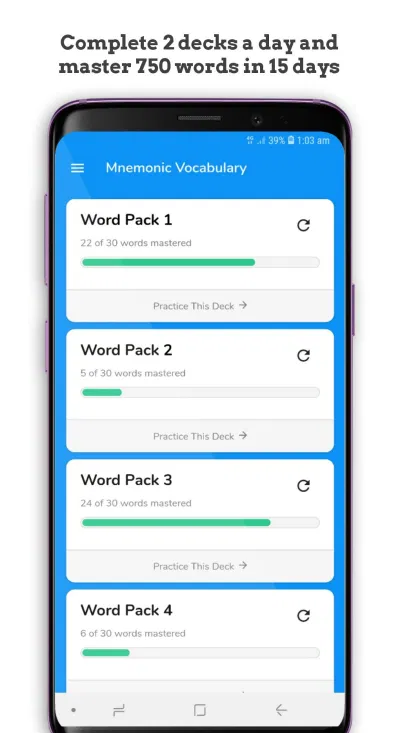 Vocabulary builder Học tiếng Anh trực tuyến cùng Vocabulary builder. Ảnh: internet