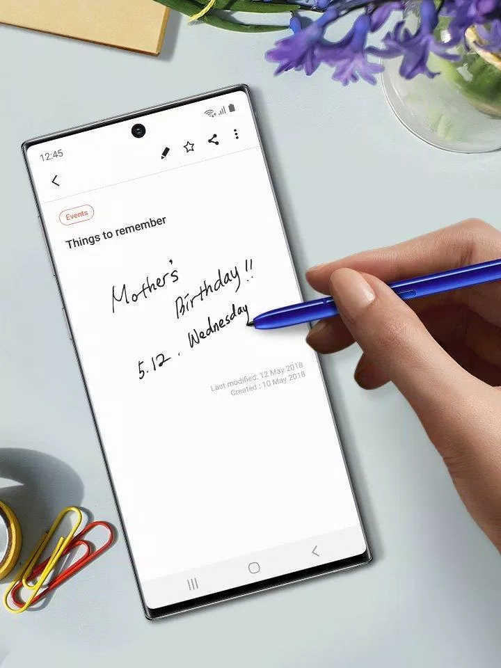 Tính năng viết chữ mới trên Galaxy Note 10. Ảnh: internet
