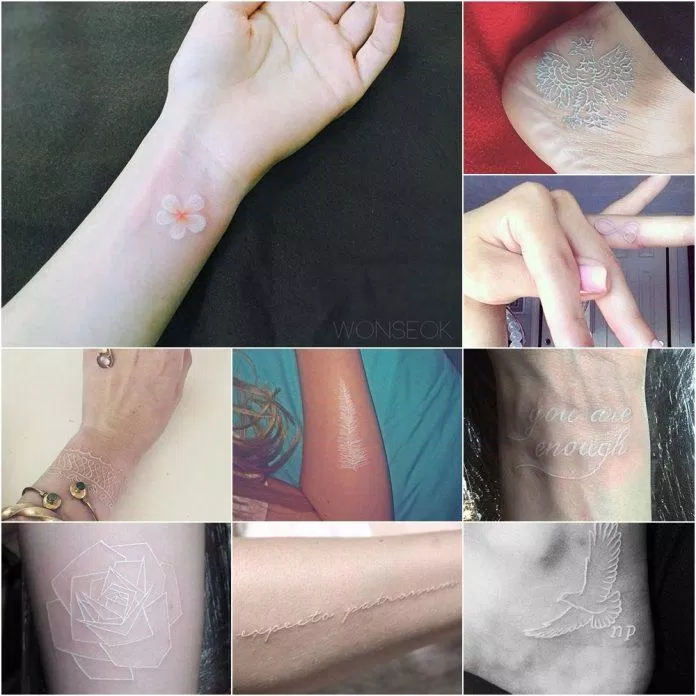 Nếu bạn muốn có quả hình xăm thật xinh xắn nhưng vẫn ngại "lời ra tiếng vào", hình xăm mực trắng sẽ là lựa chọn hoàn hảo nhất (nguồn: internet).