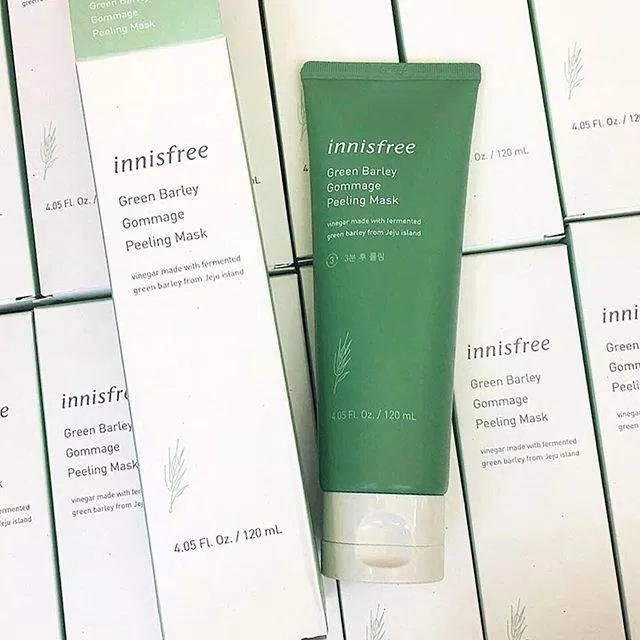 Bao bì mới của mặt nạ Innisfree Green Barley Gommage Peeling Mask