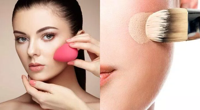 Và đừng quên tán kem nền thật đều tay, tránh trường hợp loang lổ nhé! (nguồn: Internet)