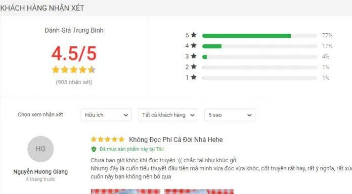 Đánh giá về cuốn sách Thất Tịch Không Mưa đánh giá