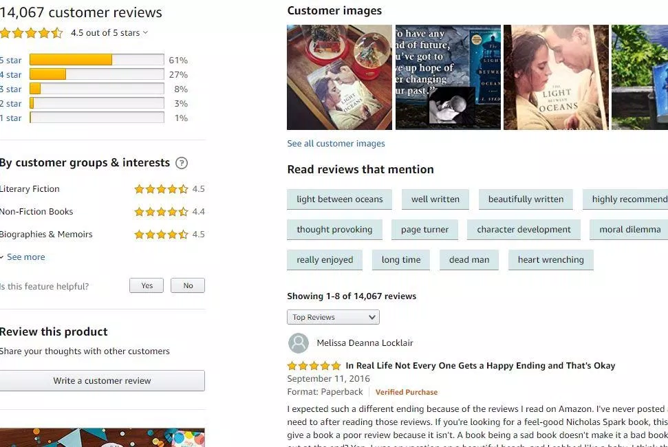 Đánh giá về cuốn sách Ánh Đèn Giữa Hai Đại Dương đánh giá