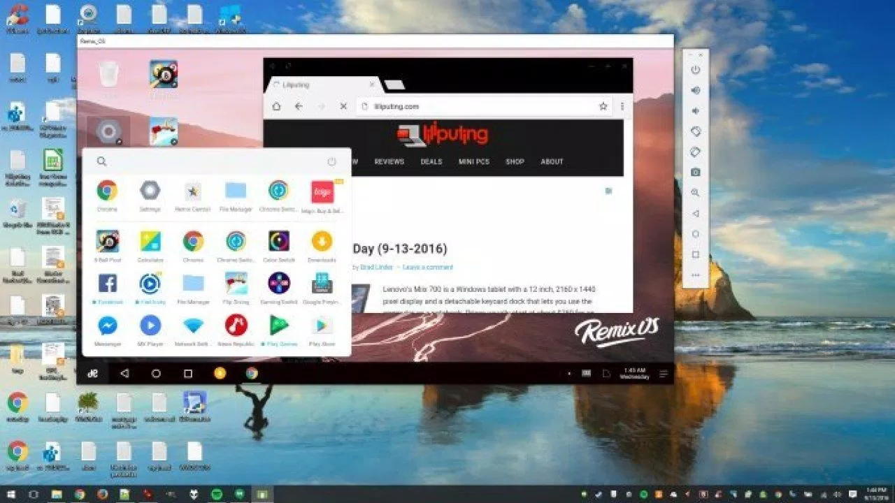 Thỏa thích chạy đa nhiệm ứng dụng trên phần mềm giả lập Remix OS Player. Ảnh: internet