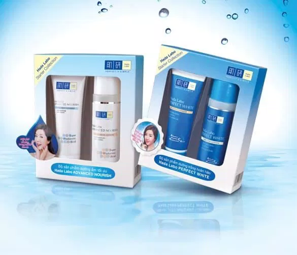 Bên cạnh dòng dưỡng ẩm tối ưu, Hada Labo còn tung ra thị trường bộ sản phẩm dưỡng trắng hoàn hảo màu xanh dương bắt mắt. ( Ảnh: Internet )