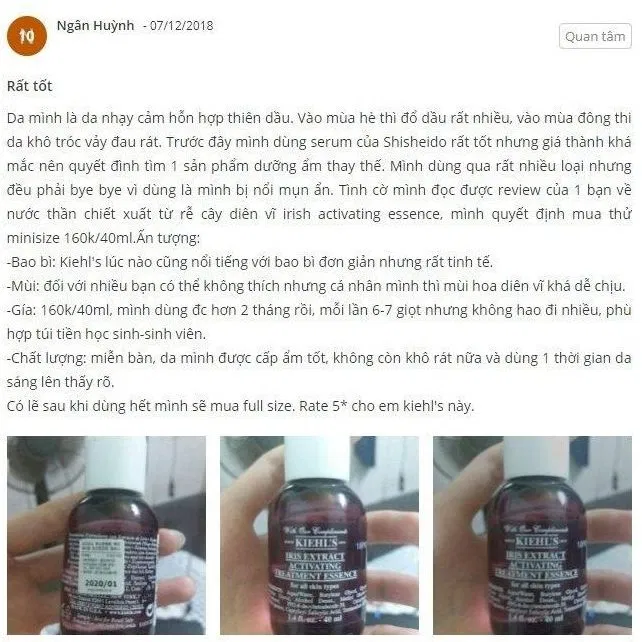 làm đẹp Đánh giá của khách hàng trên trang Sheis. (nguồn: BlogAnChoi)