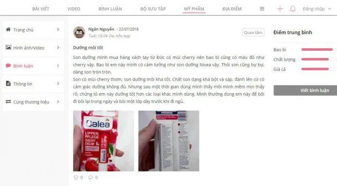 Son dưỡng Balea Lippenpflege với công dụng dưỡng môi thần thánh, chất lượng tốt ngoài mong đợi cho làn môi kém thẩm mỹ. ( Ảnh: BlogAnChoi )