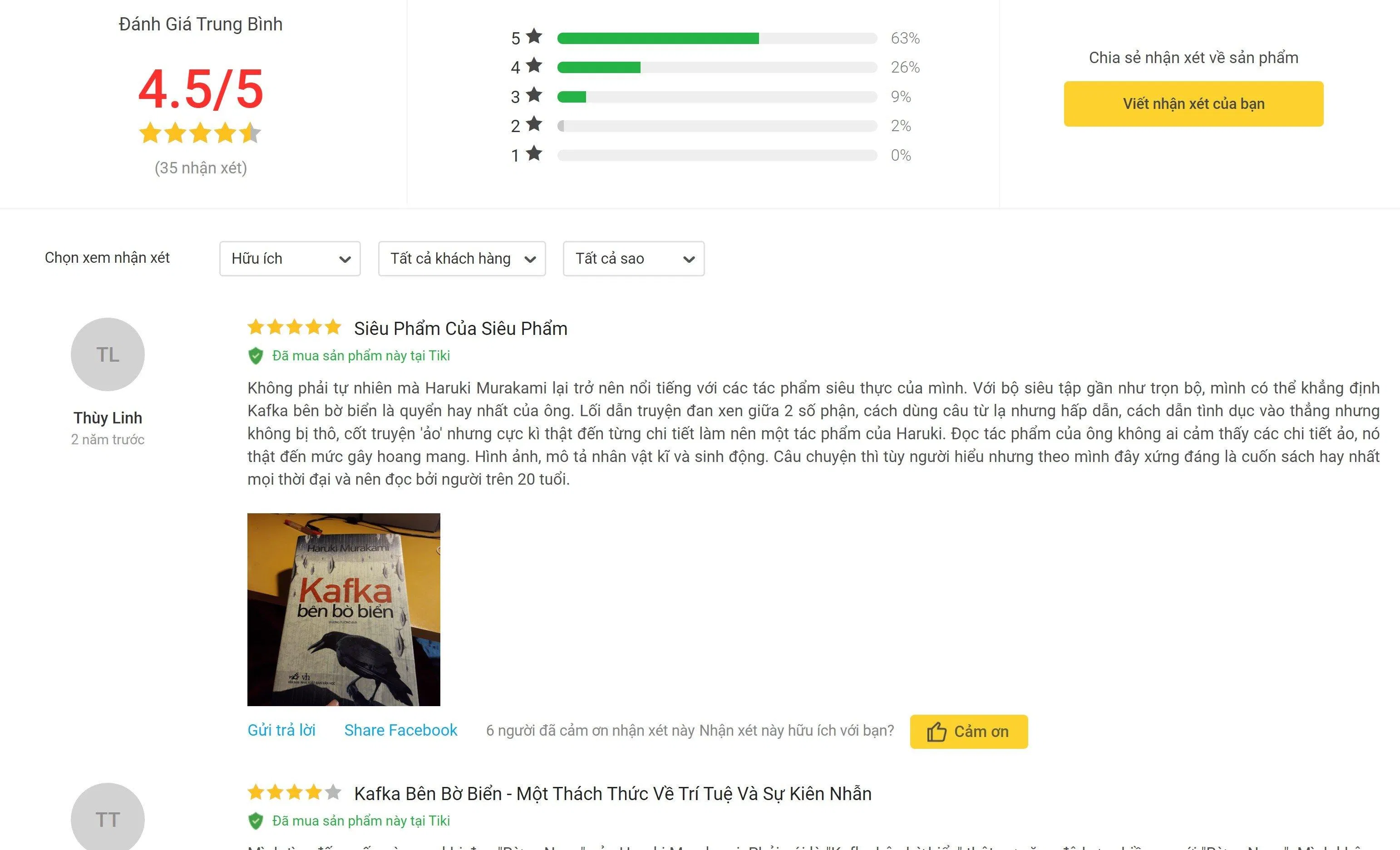 Cuốn sách Kafka Bên Bờ Biển trên Tiki Cuốn sách Kafka Bên Bờ Biển trên Tiki