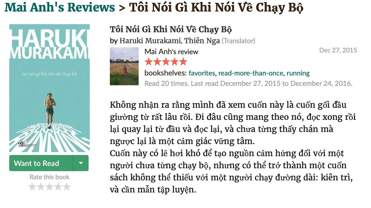 Tôi nói gì khi nói về chạy bộ