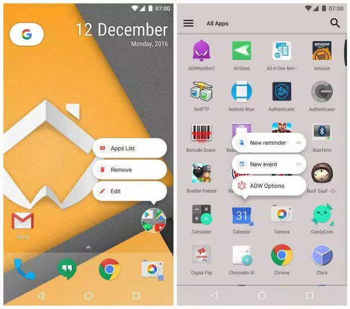 ADW Launcher 2 ADW Launcher 2 với rất nhiều tùy chỉnh giao diện. Ảnh: internet