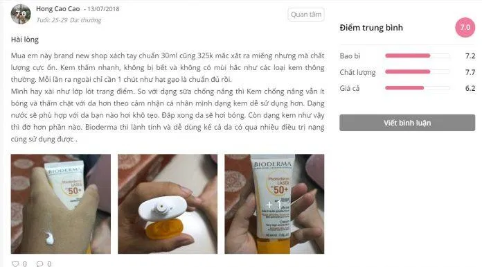 Đánh giá của khách hàng tại Sheis