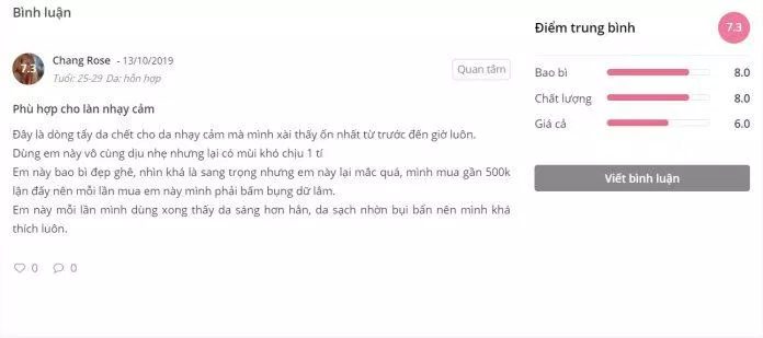 Đánh giá của khách hàng tại Sheis