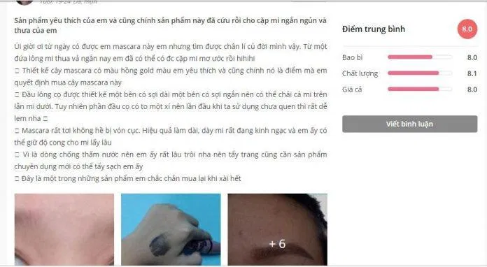 Đánh giá của khách hàng sử dụng sản phẩm trên trang Sheis (nguồn ảnh: BlogAnChoi).