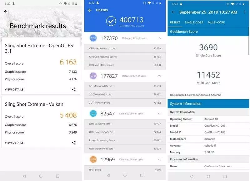 oneplus 7t Một số bài test sức mạnh của OnePlus 7T. Ảnh: internet