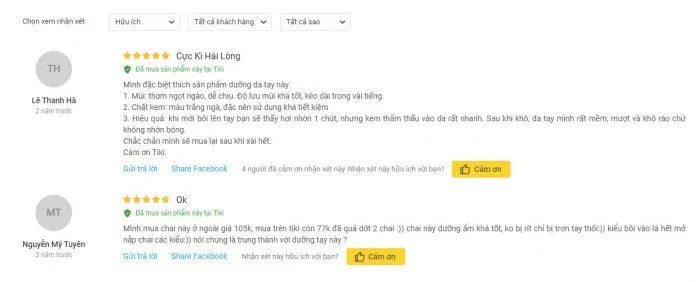kem dưỡng da tay tốt