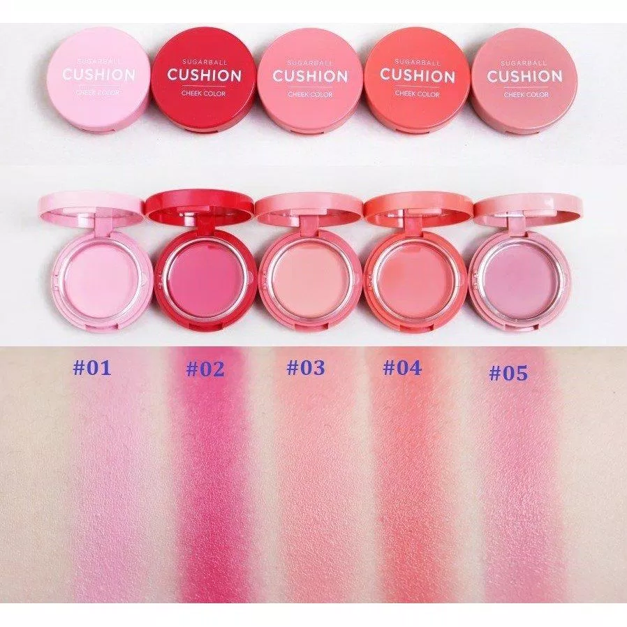 Má hồng kem Aritaum Sugarball Cushion Cheek Color vừa có thể làm má hồng, vừa có thể làm son môi, màu mắt. (nguồn: Internet)