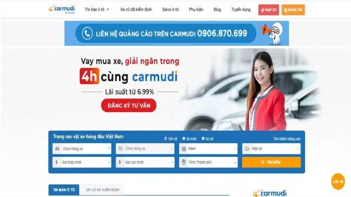xe Trang web mua bán xe ô tô cũ Carmudi.vn. Ảnh: internet