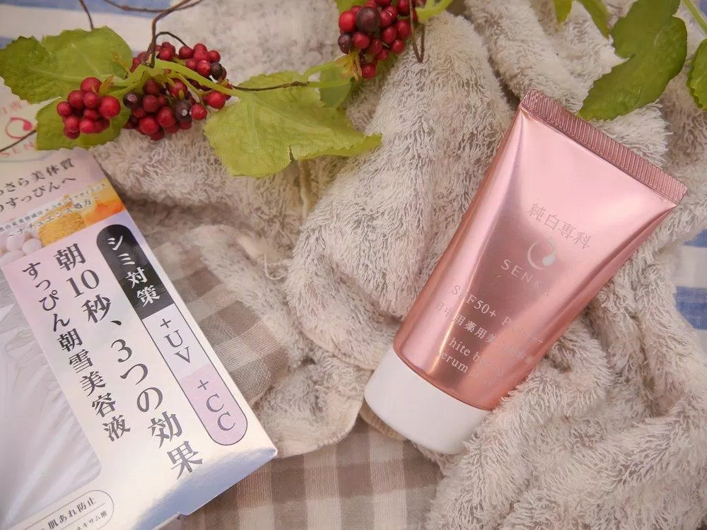 Review tinh chất chống nắng 3 trong 1 Senka White Beauty Serum in CC SPF 50+ PA++++