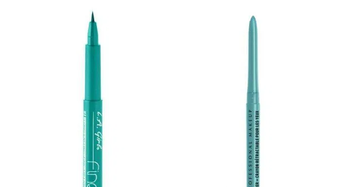 Hai dòng eyeliner có màu xanh đặc biệt dễ tìm thấy trong các cửa hàng (Nguồn: Internet)