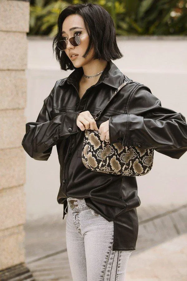 Túi kẹp nách in da rắn