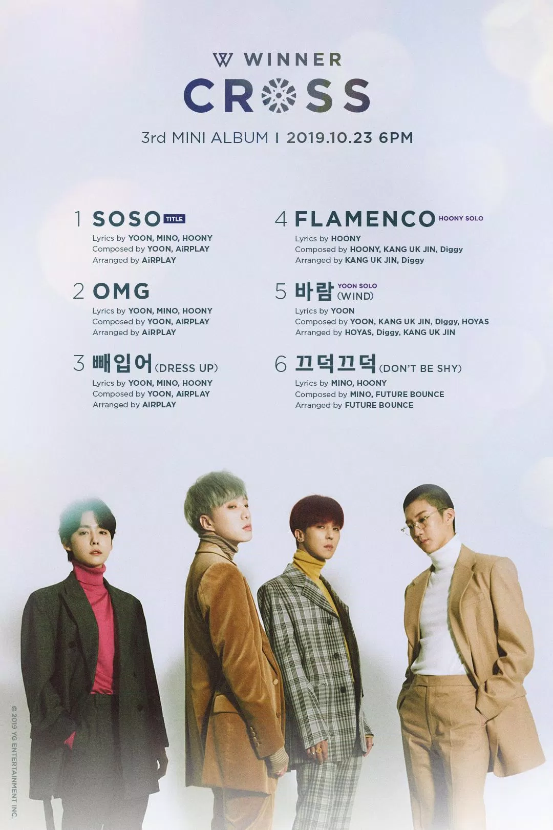 Tracklist tiết lộ màn solo của Hoonie và Yoon winner tracklist