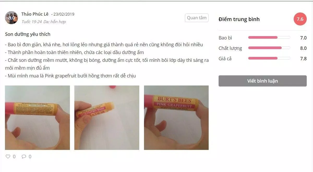 Review son dưỡng Burts Bee Natural Moisturizing Beeswax Lip Balm: cho môi căng mọng bảo vệ môi beeswax burts bee dưỡng môi lành tính Mỹ mỹ phẩm Mỹ review mỹ phẩm review son dưỡng sáp ong son dưỡng son dưỡng bình dân son dưỡng burts bee son dưỡng Burt’s Bee Natural Moisturizing Beeswax Lip Balm son dưỡng giá rẻ son dưỡng sáp ong son dưỡng tốt bình dân son môi nổi tiếng thương hiệu burts bee trị thâm môi