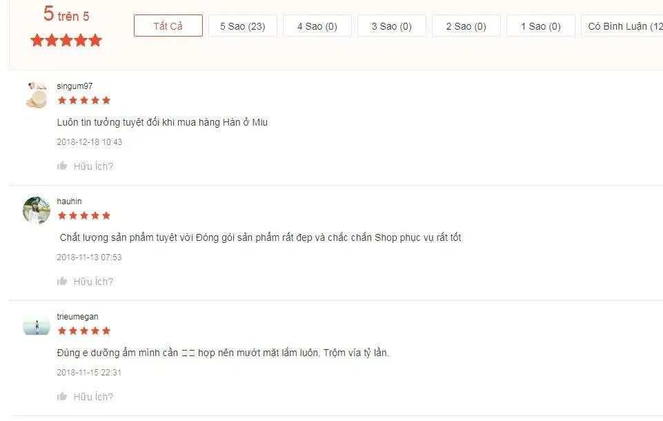 Đánh giá của khách hàng sử dụng sản phẩm trên trang Shopee (nguồn: BlogAnChoi).