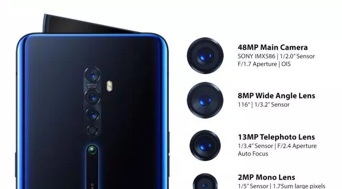 oppo reno ace Thông số camera trên Reno Ace. Ảnh: internet