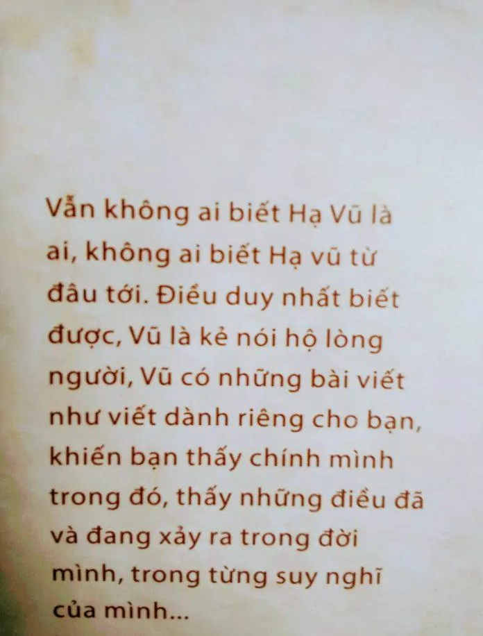 Không ai biết tác giả Hạ Vũ là ai Không ai biết tác giả Hạ Vũ là ai