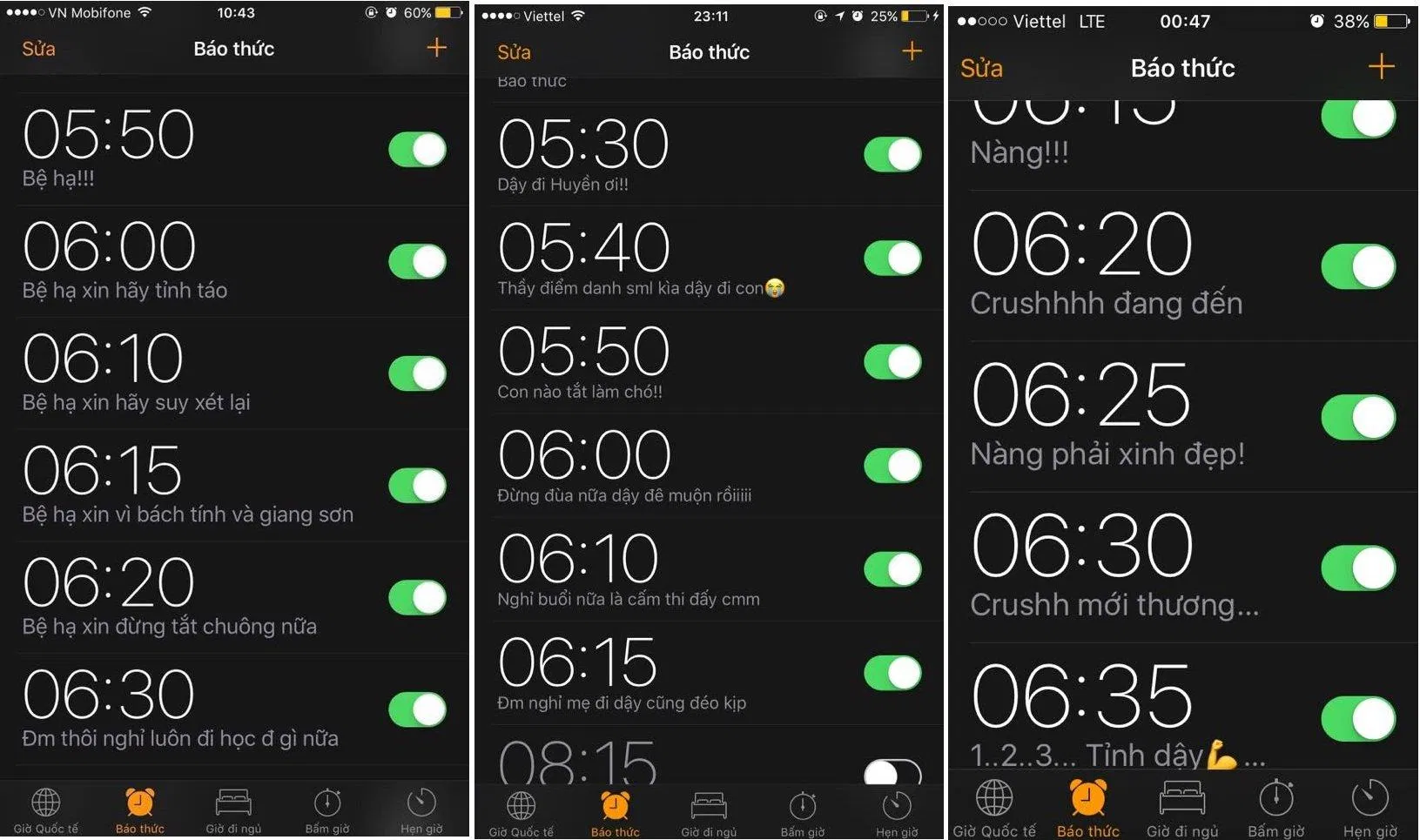 Có bạn thấy mình trong hình này không? đặt 1 cái báo thức và cố gắng thức dậy liền nhé