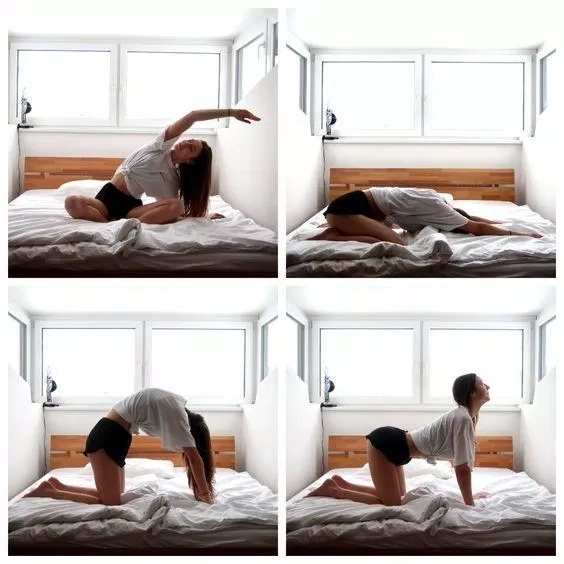Tãp một vài bài tập yoga nhẹ nhàng trên giường giúp cơ thể dẻo dai hơn