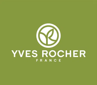 Thương hiệu Yves Rocher với logo màu xanh lá thiên nhiên, đơn giản, mát mắt. (Ảnh: Internet)