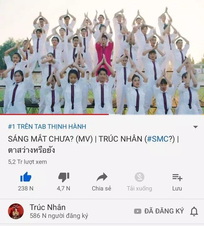 Sáng mắt chưa đã đạt #1 top thịnh hành (Nguồn: Internet)