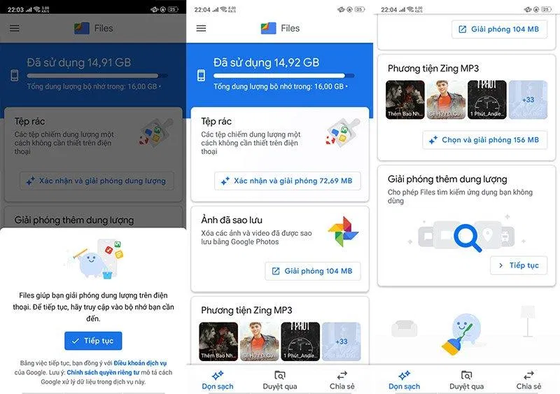 files của google Giao diện của ứng dụng Files của Google. Ảnh: internet