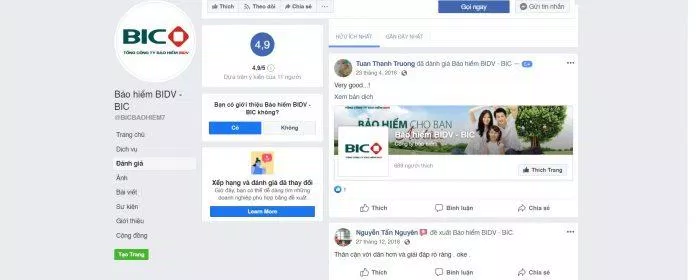 Đánh giá của khách hàng về công ty BIDV. (Nguồn: BlogAnChoi)