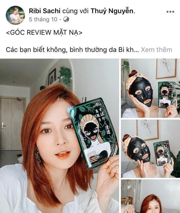 Cô nàng vui vẻ chia sẻ những lợi ích mà mặt nạ tràm trà SEXYLOOK mang lại cho bản thân trên trang cá nhân