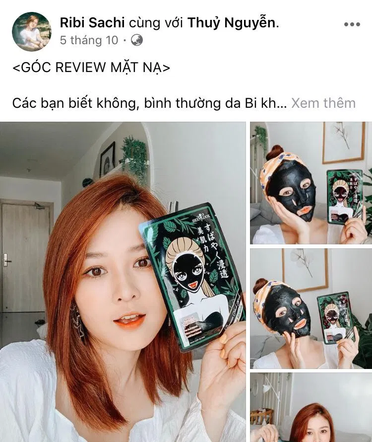 Cô nàng vui vẻ chia sẻ những lợi ích mà mặt nạ tràm trà SEXYLOOK mang lại cho bản thân trên trang cá nhân