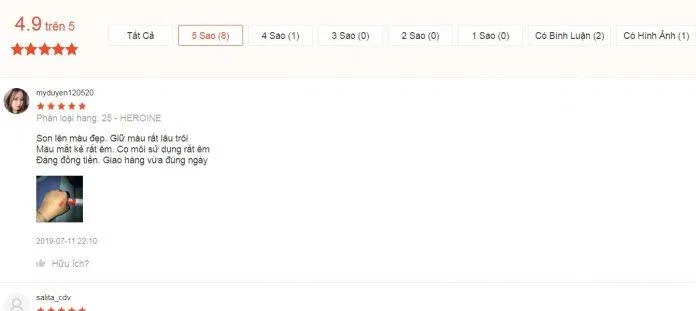 đánh giá đánh giá maybelline