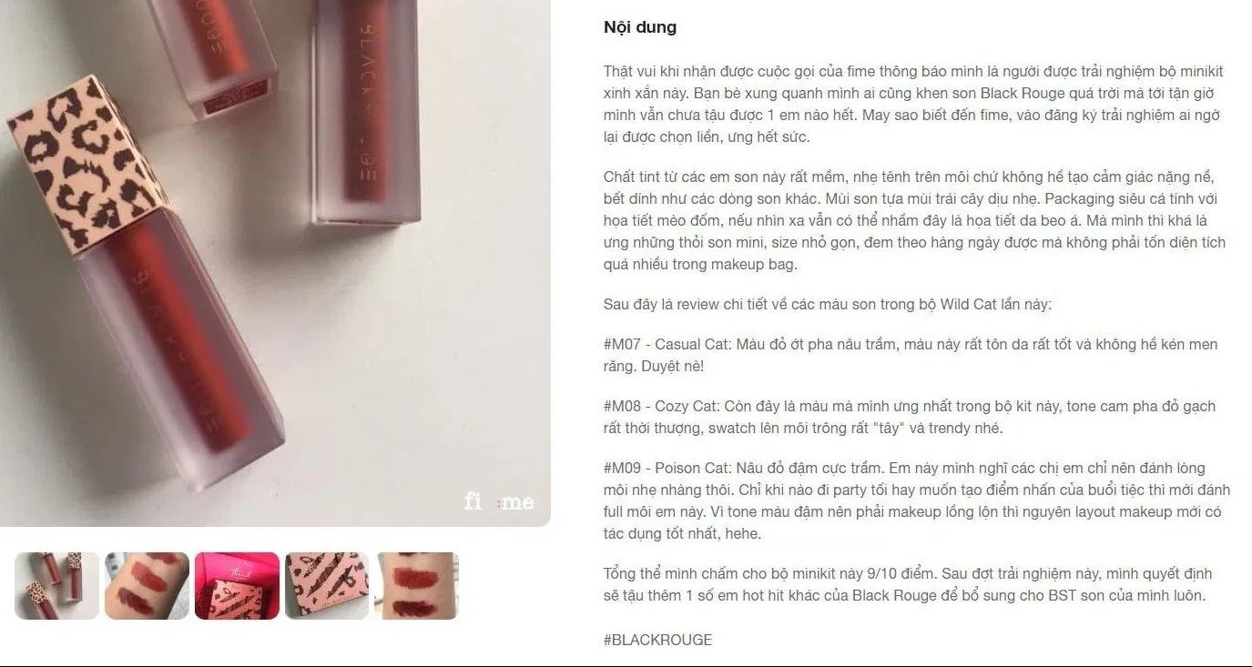 Đánh giá của khách hàng trên website Fi:me. (nguồn: BlogAnChoi)