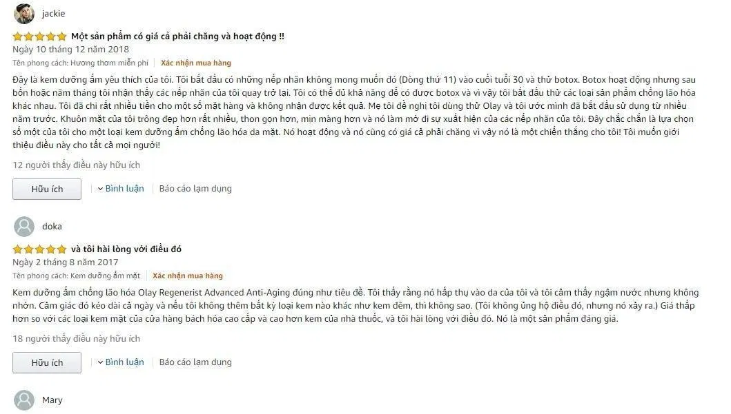 Đánh giá từ khách hàng sử dụng trên trang Amazon Đánh giá từ khách hàng sử dụng trên trang Amazon (Ảnh: Internet)